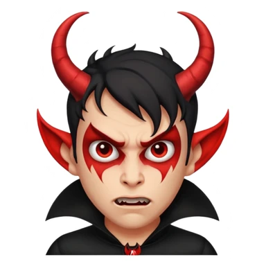 The guy looks at you with contempt and disgust, rolls his eyes, and wears black clothes and has devil horns. sticker