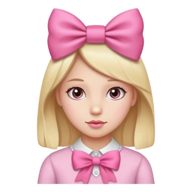 A girl with a Pink bow sticker