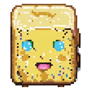 pixel art sponge, small and blocky, with a simple face sticker