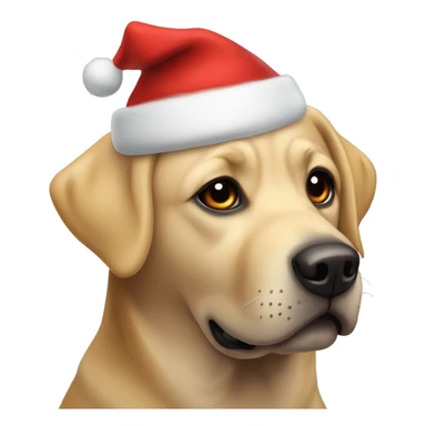 labrador with a christmas hat sticker