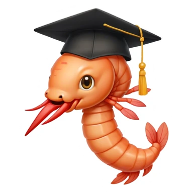 shrimp with phd hat sticker