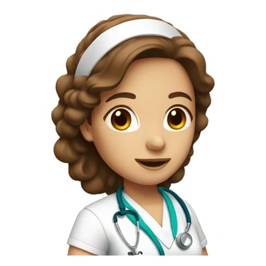 nurse with brown hair sticker