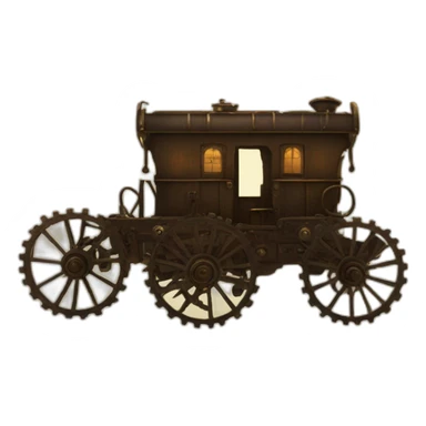 steampunk wagon sillouette sticker