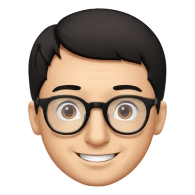 Emoli hombre con lentes poco cabello negro y nariz grande sticker