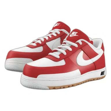 Chaussure Nike rouge et blanche avec le logo en noir sticker