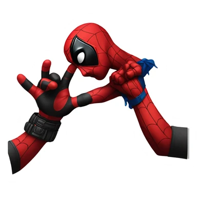 deadpool with spiderman high five sticker
