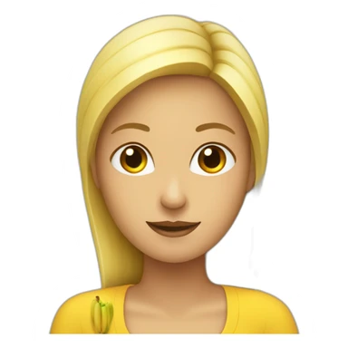 Femme x qui tient une banane sticker