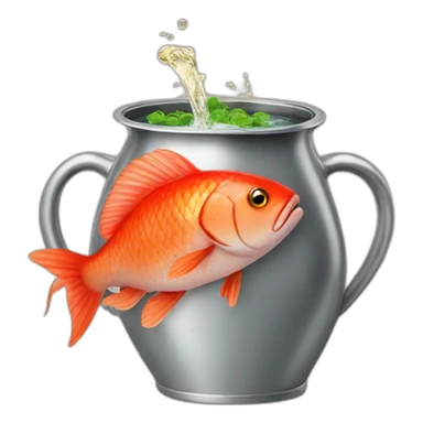 red fish in a champagne pot sticker