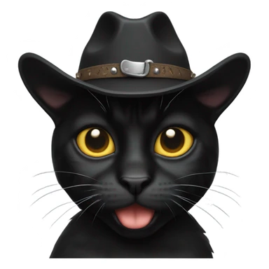 Cowboy black cat sticker