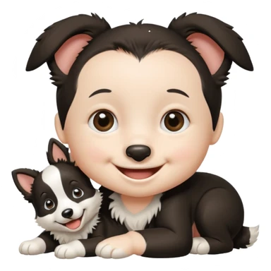 smile bordercollie baby sticker