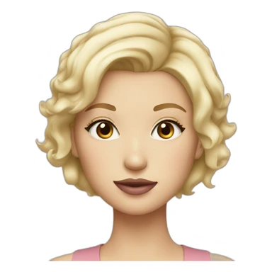 Blonde girl with short hair and dusty pink lips sticker