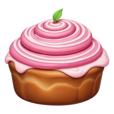 cinnamon bun with pink frosting ￼ sticker