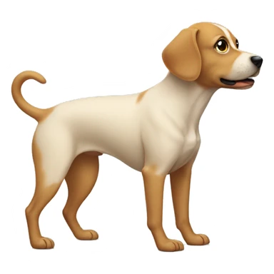 A dog with human limbs sticker