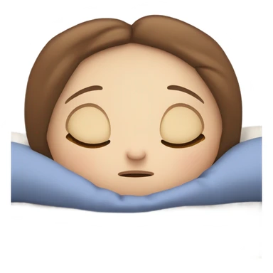 White girl with frekles Brown straight hair sleeping peacfully on a pillow  sticker