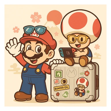 sticker commemorating landing in japan sticker