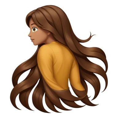 back view of long brown hair sticker