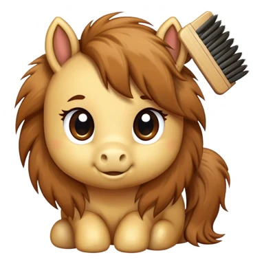 pony being brushed sticker