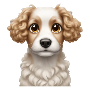 Small dog curly fur floppy ears sticker