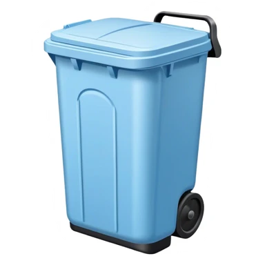 Light blue and clear trash can  sticker