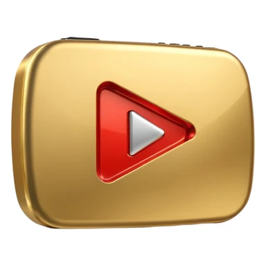 gold youtube play button sticker