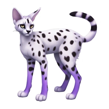 Epic Edgy Black Purple White ethereal Serval-Fionbri-Vernid full body sticker