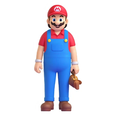 Mario with red shirt and blue overalls sticker