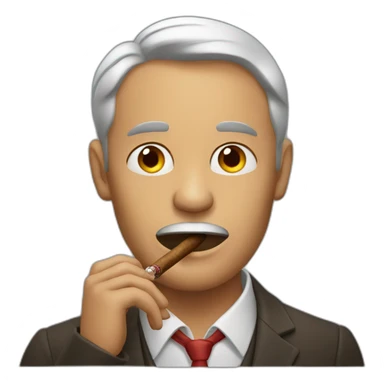 man eating a cigar sticker