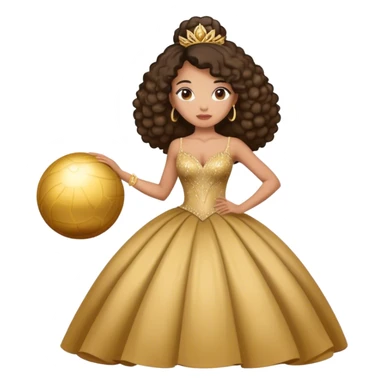 Biracial women in gold ball gown sticker