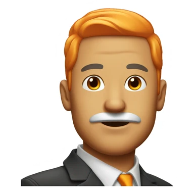 man with orange mustache and orange hair sticker