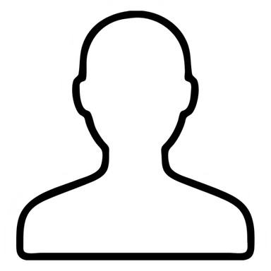 maximally detailed outer contour of a human head and shoulders, icon, no internal details, no fill, outline style, no text sticker