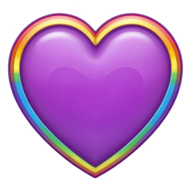 purple heart with a rainbow border sticker