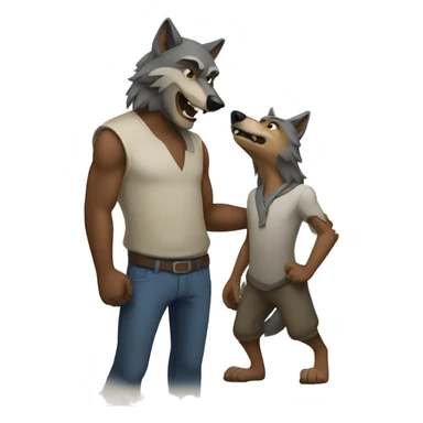 Wolf-mother and wolf-father sticker