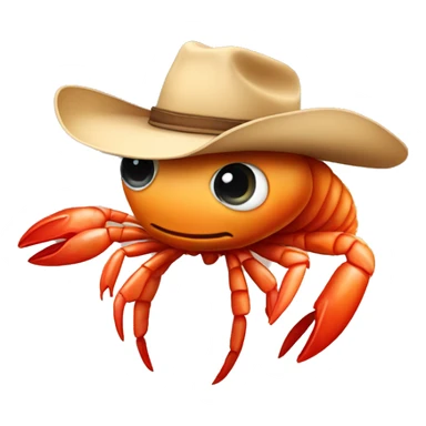 Shrimp wearing a cowboy hat  sticker