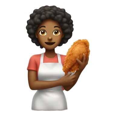 blk woman holding fried chicken sticker