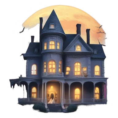 Barbie’s very old run-down frightening dangerous ghost-ridden haunted dream mansion nightmare scenario full harvest moon  sticker