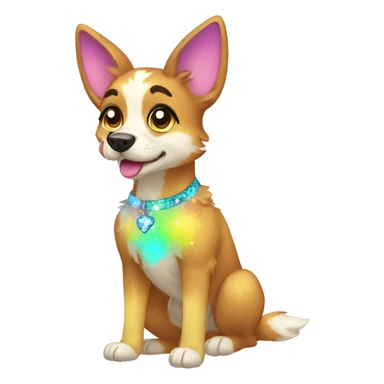 Colorful Sparkle-dog-fursona full body sticker
