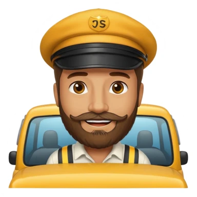 bearded taxi driver sticker