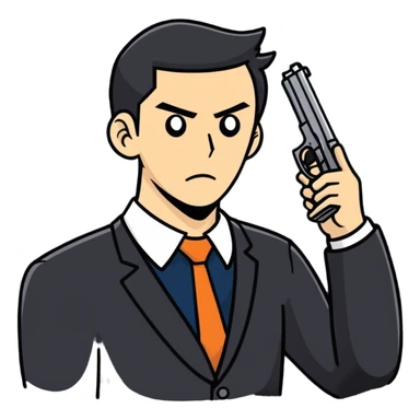 Guy pointing a gun to his head sticker