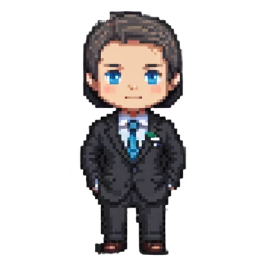 simple chibi businessman in suit sticker