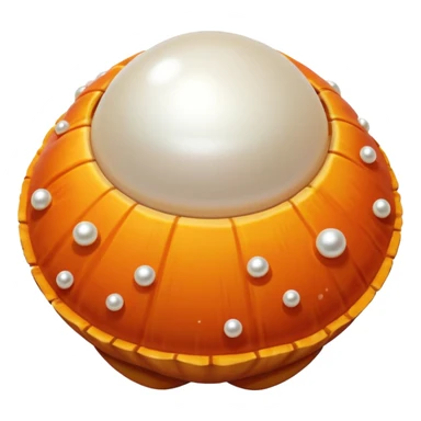 white pearl in orange shell sticker
