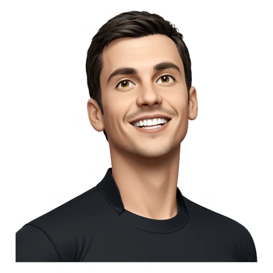smiling boy in black shirt sticker