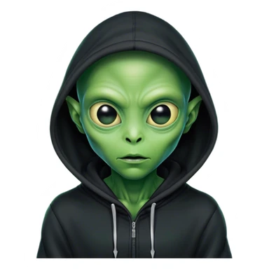 alien in a hoodie  sticker
