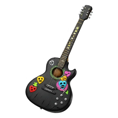 guitar with emo style sticker