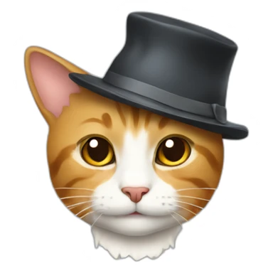 a cat with a hat sticker