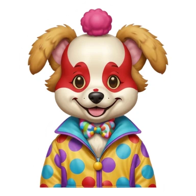Dog clown, jacket sticker