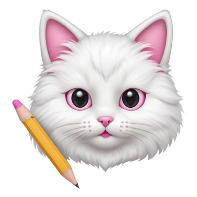 cat with pencil sticker