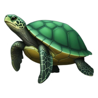 green turtle in black hoodie sticker