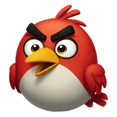Red color angry bird  sticker