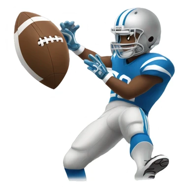 Catching a football, but the football is a ❤️ sticker