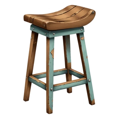 Broken antique bar stool sticker
